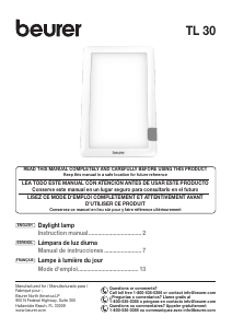 Manual de uso Beurer TL 30 Lámpara de luz diurna