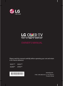 Manual LG 55EG9109 OLED Television