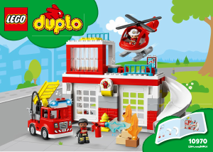 Manual Lego set 10970 Duplo Fire station & helicopter