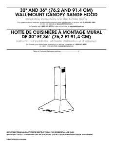 Manual Whirlpool WVW93UC6LS Cooker Hood