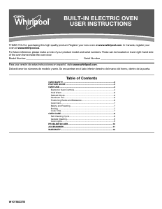 Mode d’emploi Whirlpool WOS51ES4EW Four