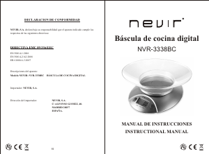 Manual de uso Nevir NVR-3338BC Báscula de cocina