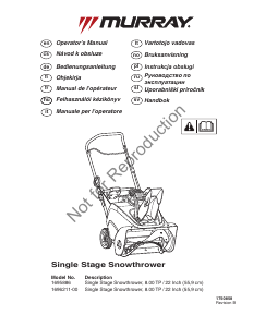 Manuale Murray 1695886 Spazzaneve