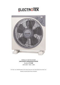 Manual Electrotek ET-F12BX Fan