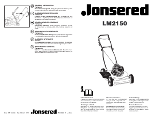Manual de uso Jonsered LM 2150 Cortacésped
