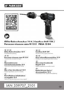 Mode d’emploi Parkside PBSA 12 D4 Perceuse visseuse