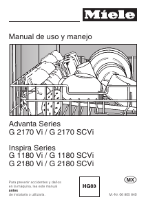 Manual de uso Miele G 1180 SCVi Lavavajillas