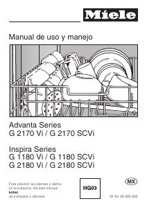 Manual de uso Miele G 2170 SCVi Lavavajillas
