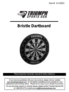 Manual Triumph 14-0003 Bristle Dartboard