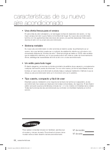Manual de uso Samsung AVXCSH022EE Aire acondicionado