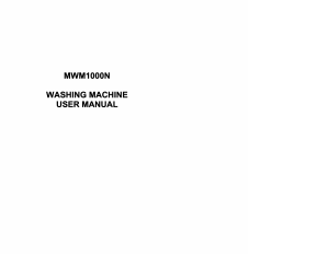 Manual Matsui MWM1000N Washing Machine