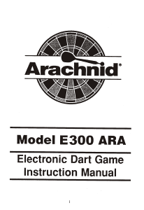Manual Arachnid E300 ARA Dartboard