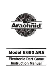 Manual Arachnid E650 ARA Dartboard