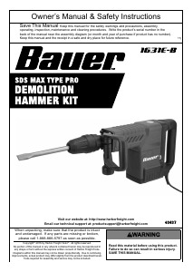 Manual Bauer 1631E-B Demolition Hammer