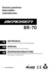 Handleiding Berdsen BR-70 Luchtontvochtiger