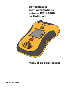 Mode d’emploi Defibtech DDU-2300 Défibrillateur