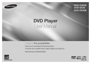 Manual Samsung DVD-D360K DVD Player