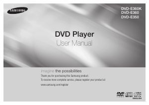 Mode d’emploi Samsung DVD-E360K Lecteur DVD