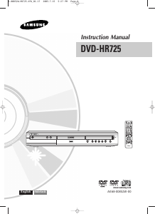 Manual Samsung DVD-HR725 DVD Player