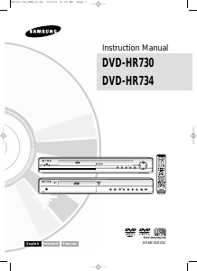 Mode d’emploi Samsung DVD-HR734 Lecteur DVD