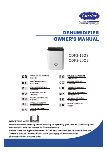 Handleiding Carrier CDF2-16Q7 Luchtontvochtiger