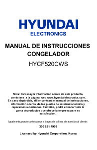 Manual de uso Hyundai HYCF520CWS Congelador