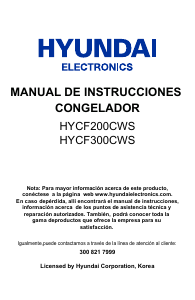 Manual de uso Hyundai HYCF300CWS Congelador