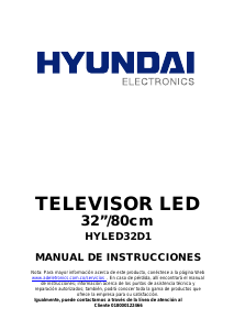 Manual de uso Hyundai HYLED32D1 Televisor de LED