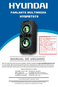 Manual de uso Hyundai HYSPBT979 Altavoz