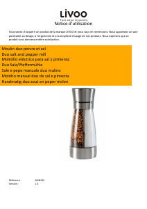 Manual Livoo MEN220 Pepper and Salt Mill