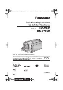 Manual Panasonic HC-V700MSG Camcorder