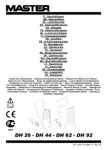 Návod Master DH 92 Odvlhčovač