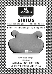 Manual Lorelli Sirius Scaun auto