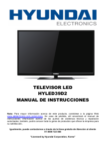 Manual de uso Hyundai HYLED39D2 Televisor de LED
