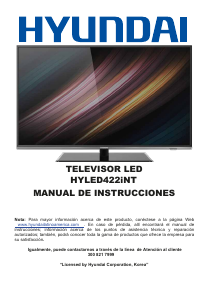Manual de uso Hyundai HYLED422iNT Televisor de LED