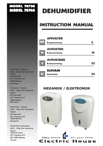 Bruksanvisning Electric House 78740 Avfuktare