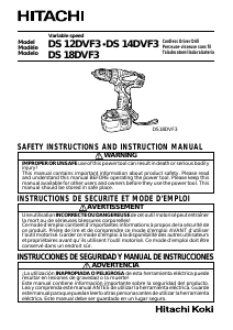 Mode d’emploi Hitachi DS 12DVF3 Perceuse visseuse