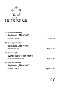 Mode d’emploi Renkforce MK-4100 Clavier éléctronique