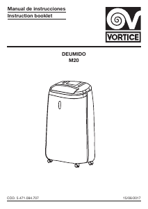 Manual de uso Vortice M20 Deshumidificador