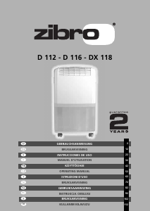 Kullanım kılavuzu Zibro DX 118 Rutubet giderici