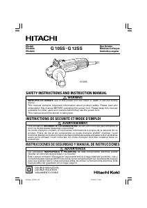 Manual Hitachi G 12SS Angle Grinder