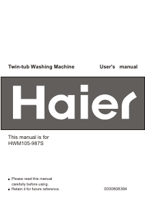 Handleiding Haier HWM105-987S Wasmachine