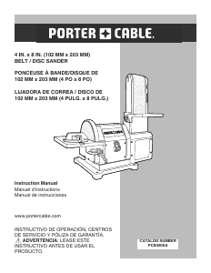 Handleiding Porter-Cable PCB420SA Tafelslijpmachine
