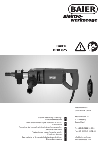 Manual Baier BDB 825 Diamond Drill