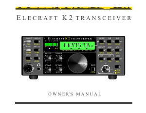 Manual Elecraft K2 Transceiver