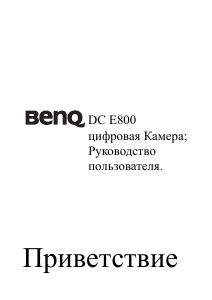 Руководство BenQ DC E800 Цифровая камера