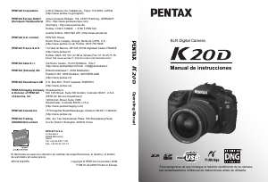 Manual de uso Pentax K-20D Cámara digital