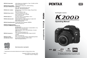 Manual Pentax K200D Digital Camera