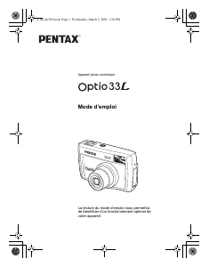 Mode d’emploi Pentax Optio 33L Appareil photo numérique