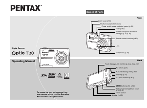 Manual Pentax Optio T30 Digital Camera